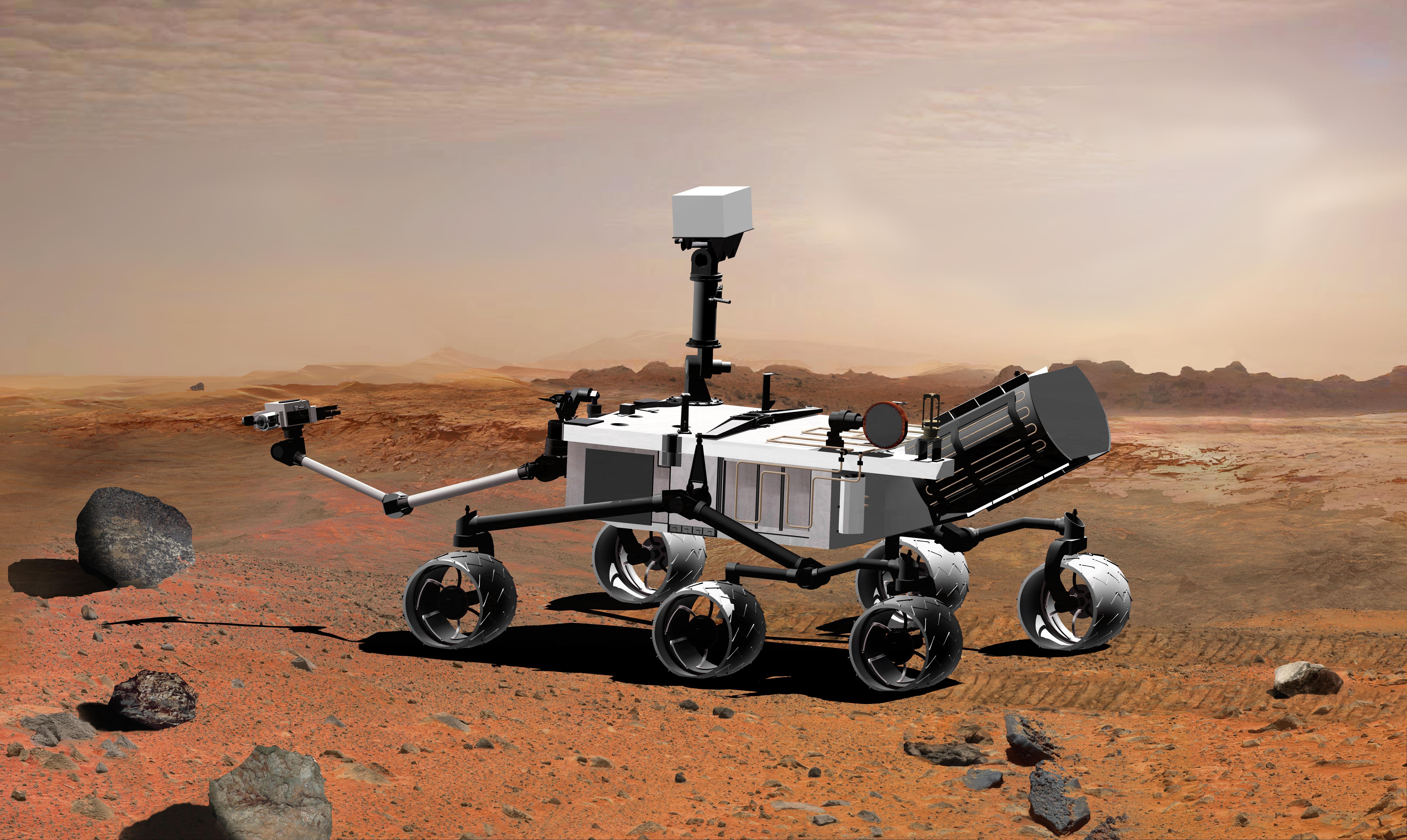 MSL concept February 2007 PIA09201 مسبار لناسا يكتشف آثار بحيرة مياه نقية مندثرة على سطح المريخ مجلة نقطة العلمية