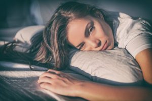 Tired Fatigued Woman Sad Home Bed Sleep Insomnia مجلة نقطة العلمية